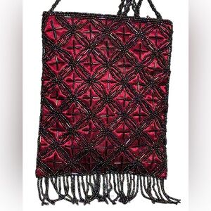 80’s NEVER USED Elegant Red Beaded Women's crossbody Bag